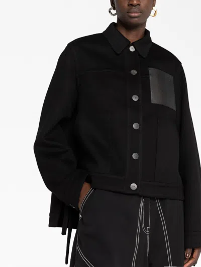 Loewe Cashmere Blend Workwear Jacket With Anagram Pocket In Black