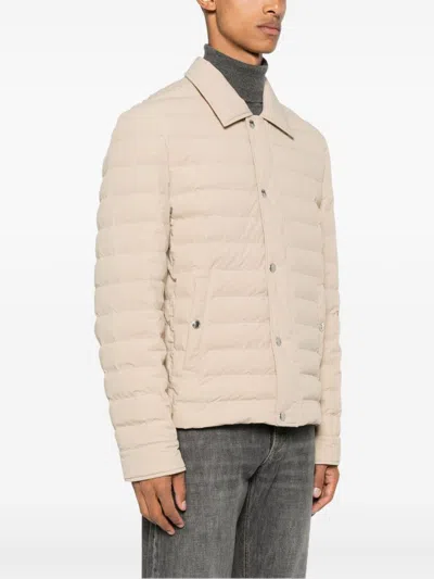 Shop Brunello Cucinelli Nylon Padded Jacket In Beige