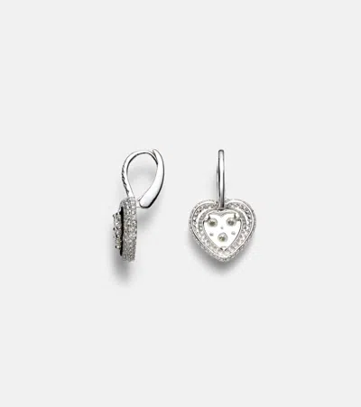 Kamyen 18kt White Gold Earrings With Diamonds In Silver