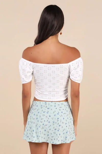 Motel Mckenna Mint Green Floral Low-rise Micro Mini Skirt In Mint Green