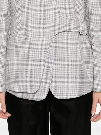 Hugo Boss Prince Of Wales Check Blazer In Grey