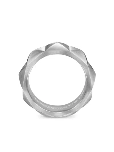 David Yurman Chevron Signet Ring In Silver