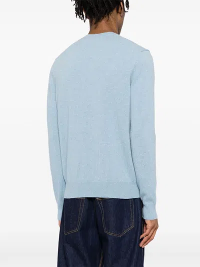 Comme Des Garçons Play Wool Cardigan In Blue