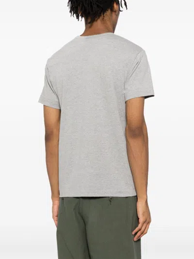 Comme Des Garçons Play Signature Heart Print Cotton T-shirt In Grey