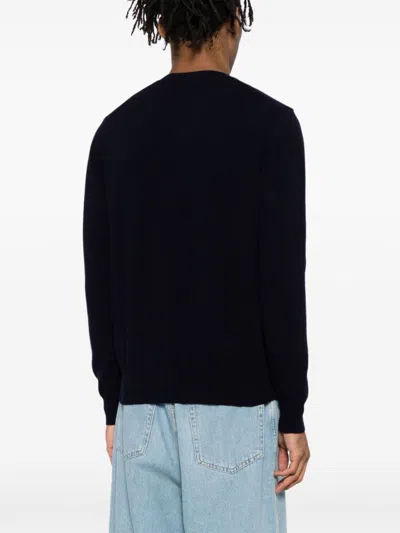 Comme Des Garçons Play Heart-patch Wool Cardigan In Blue