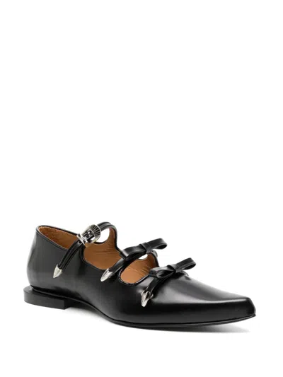 Toga Ssense Exclusive Brown Pointed Toe Ballerina Flats In Black