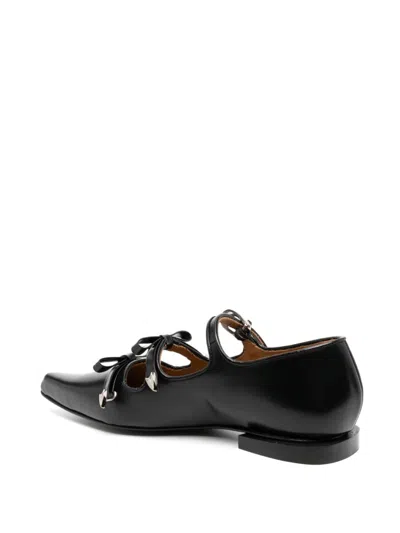 Toga Ssense Exclusive Brown Pointed Toe Ballerina Flats In Black