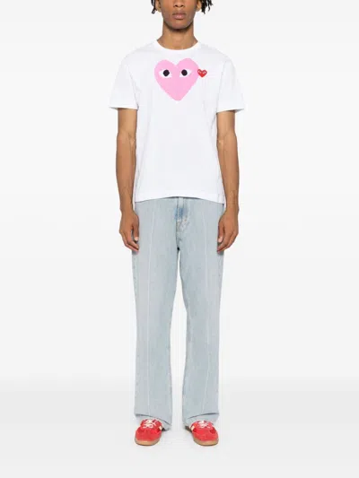 Comme Des Garçons Play Heart-printed T-shirt In White