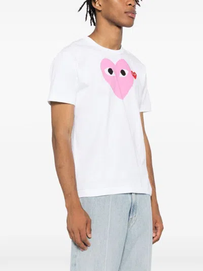 Comme Des Garçons Play Heart-printed T-shirt In White