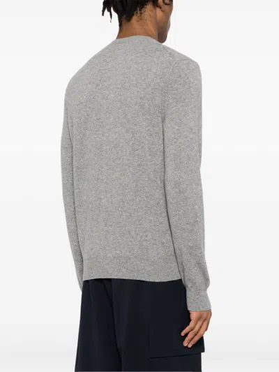 Comme Des Garçons Play Heart-patch Wool Cardigan In Grey