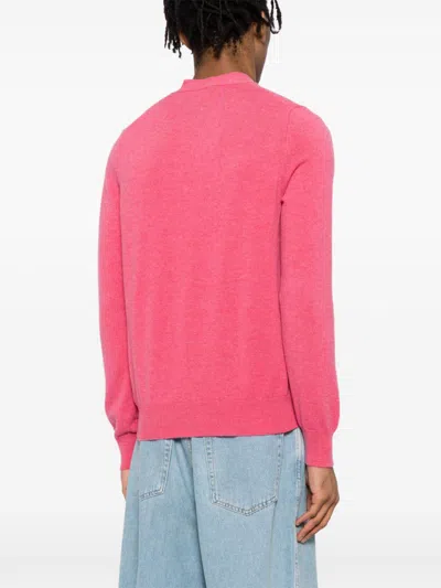 Comme Des Garçons Play Wool Cardigan In Pink