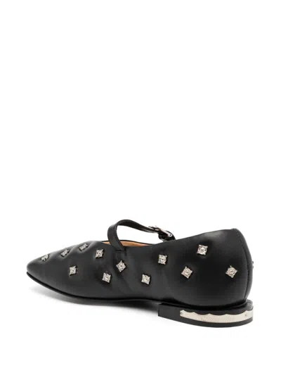 Toga Soft Leather Ballerinas For Women In Black
