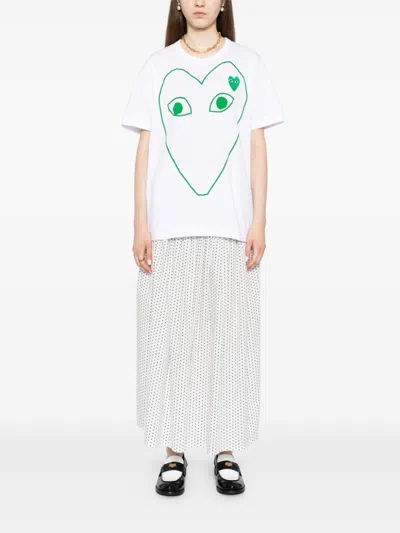 Comme Des Garçons Play Heart-printed T-shirt In White