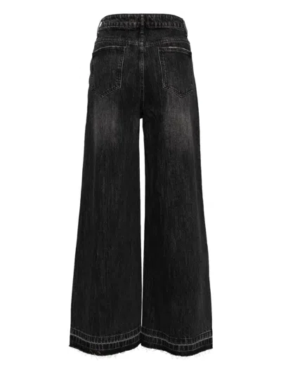 B+ab Fringed Relaxed Jeans In Black