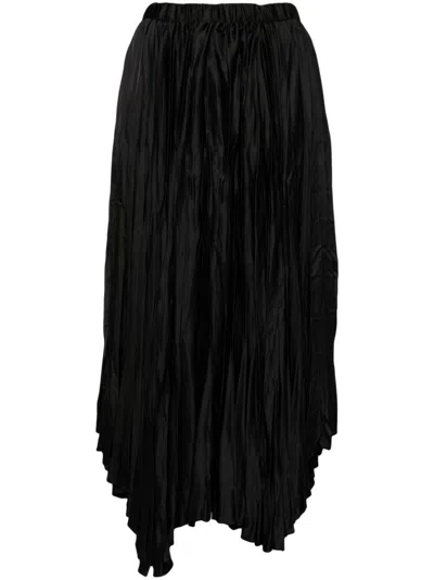 B+ab Asymmetric Pleated Skirt In Black