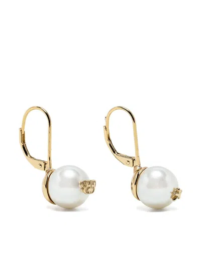Bapy By *a Bathing Ape® Logo Pearl Earrings In Gold