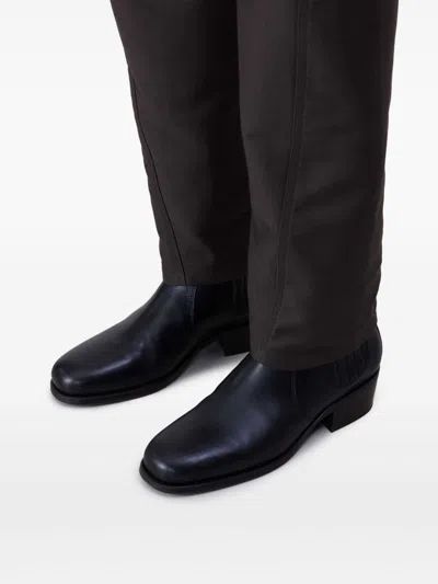 Lemaire Black Vegetable-tanned Chelsea Boots In Bk999 Black