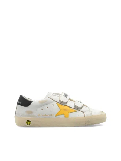 Golden Goose White Old School Sneakers For Kids With Star In White