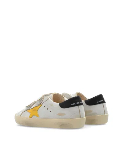 Golden Goose White Old School Sneakers For Kids With Star In White