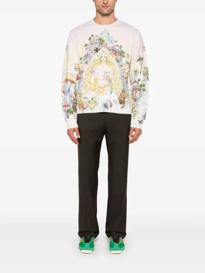 Casablanca 'the Road To Knowleadge' Sweater In Neutrals