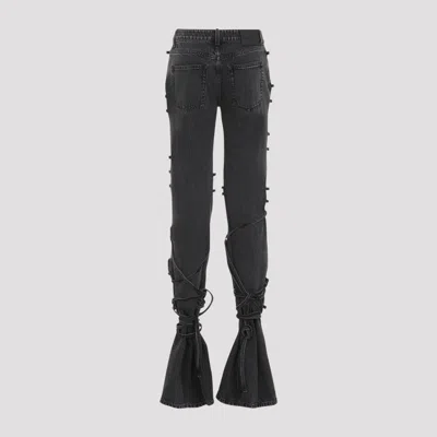 Alexander Mcqueen Mcqueen Wrapped Asymmetric Waist Jeans In Black