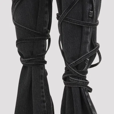 Alexander Mcqueen Mcqueen Wrapped Asymmetric Waist Jeans In Black