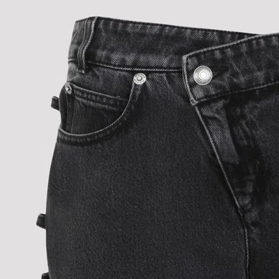 Alexander Mcqueen Mcqueen Wrapped Asymmetric Waist Jeans In Black