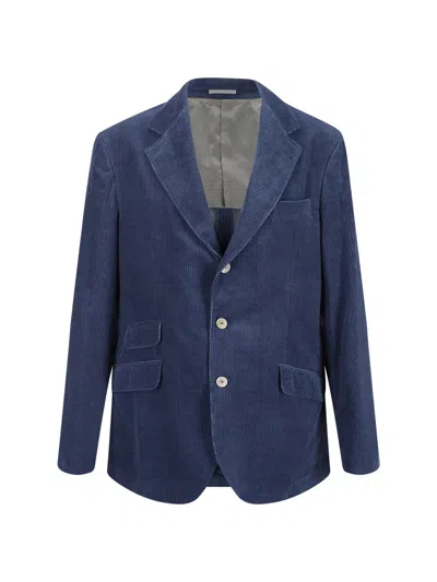 Shop Brunello Cucinelli Jackets In Blue