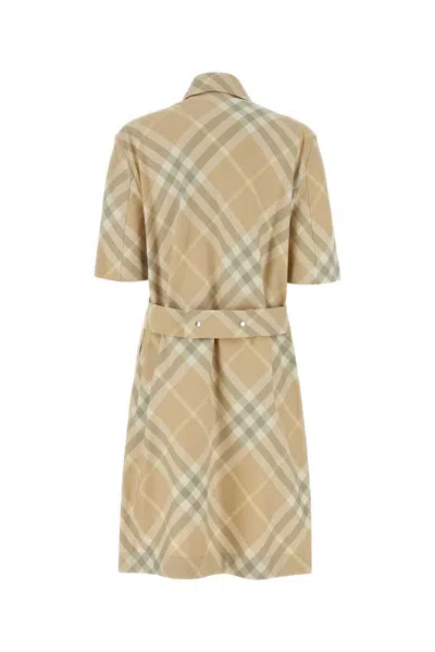 Burberry Signature Check Button-front Shirtdress In Multicolor