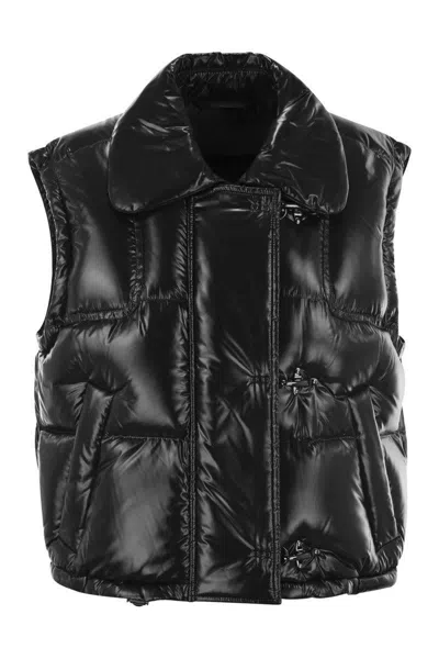 Fay Sporty 3-hook Mini Down Waistcoat In Black