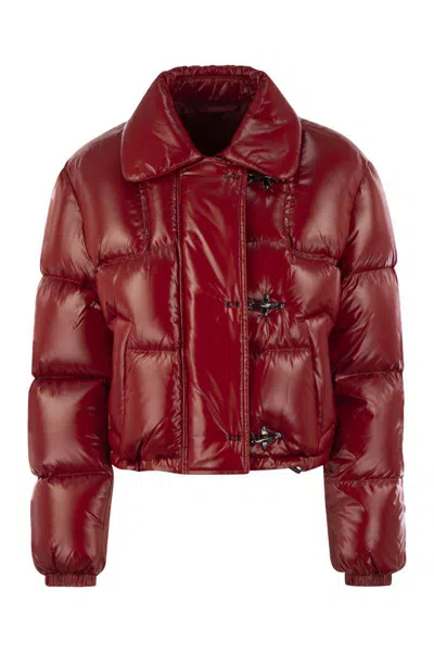 Fay Brunello Cucinelli Nylon Down Jacket In Red