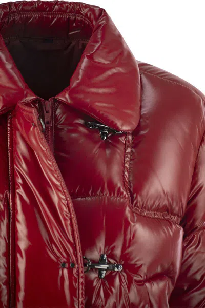 Shop Fay 3-hook Cropped Down Jacket In Red