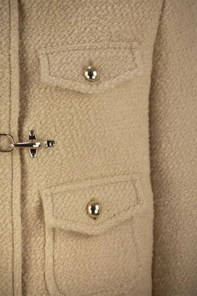 Fay 3-hook Wool Jacket In Beige