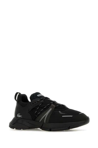 Lacoste Mesh Upper Sneakers With Pull Tab And Rubber Sole In Black
