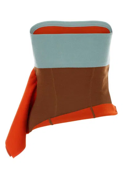 Fendi Draped Asymmetric Mini Skirt In Multicoloured