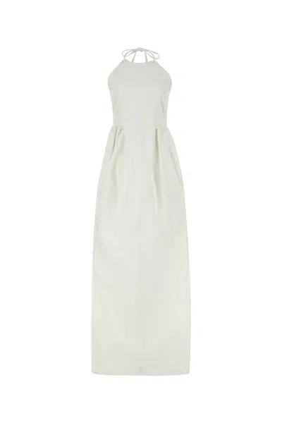Max Mara Europa Canvas Maxi Dress In White