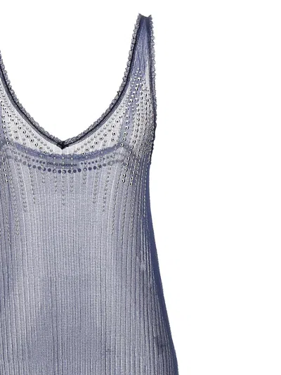 Rabanne Studded Mesh Dress Dresses In Blue