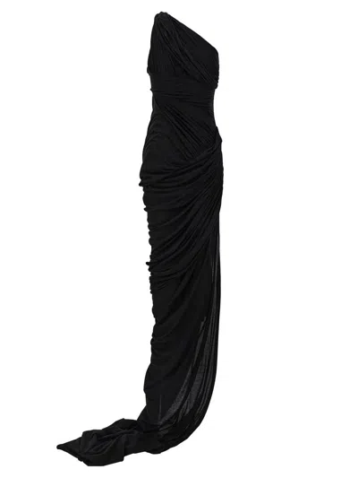 Shop Rick Owens 'lido Draped' Maxi Dress In Black