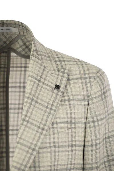 Tagliatore Men Check Pattern Jacket In Grey