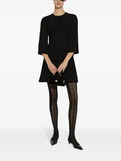 Dolce & Gabbana Dart-detailing Minidress In Black