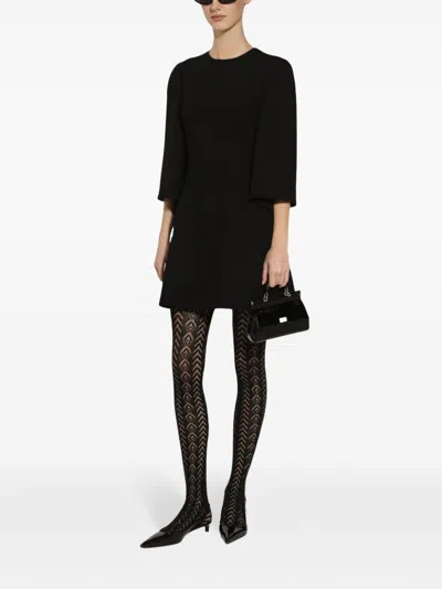 Dolce & Gabbana Dart-detailing Minidress In Black