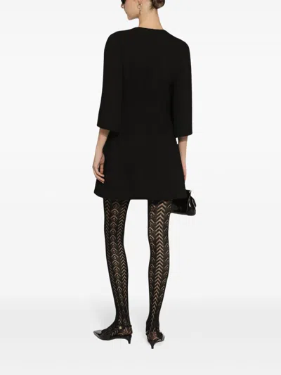 Dolce & Gabbana Dart-detailing Minidress In Black