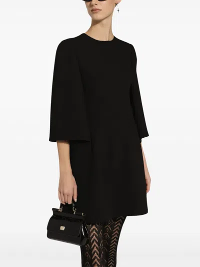 Dolce & Gabbana Dart-detailing Minidress In Black