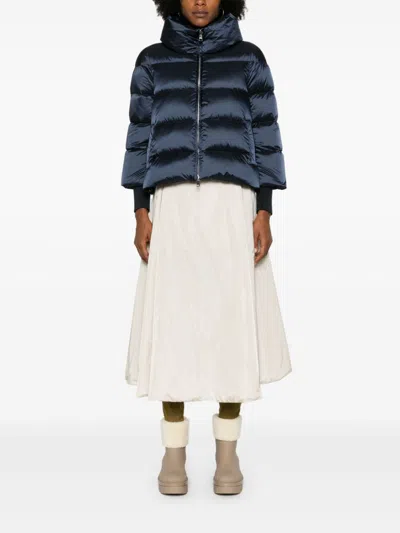Add Quilted Puffer Jacket In Blue