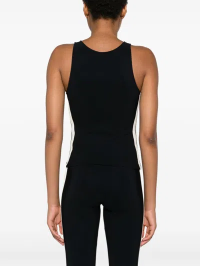 Palm Angels Crew Neck Racerback Sleeveless Tank Top In Black