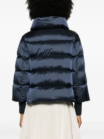 Add Quilted Puffer Jacket In Blue