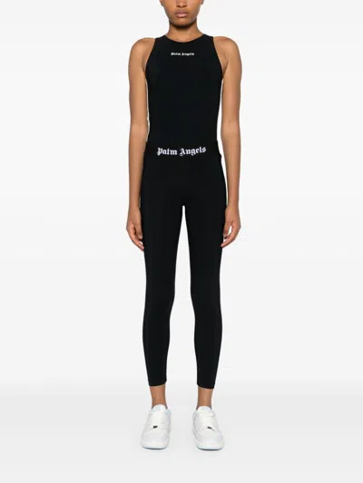 Palm Angels Classic Logo Leggings In Black