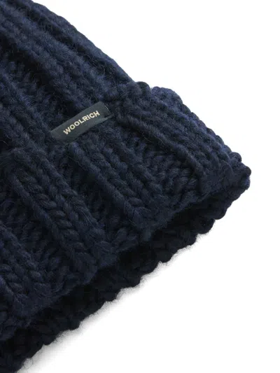 Woolrich Ribbed-knit Beanie In Blue
