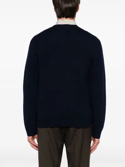 Apc A.p.c. 'edward' Sweater With Logo Inlay In Blue