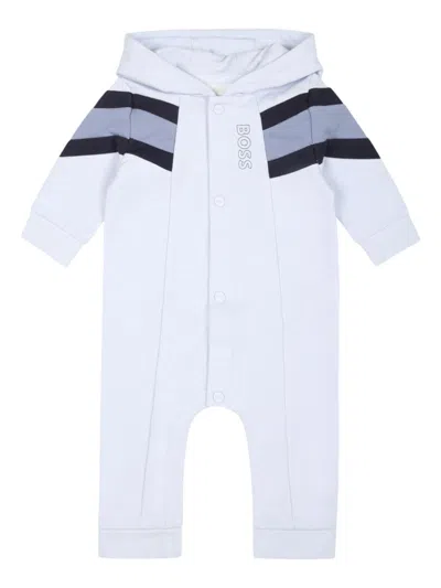 Bosswear Logo-print Hooded Romper In Blue